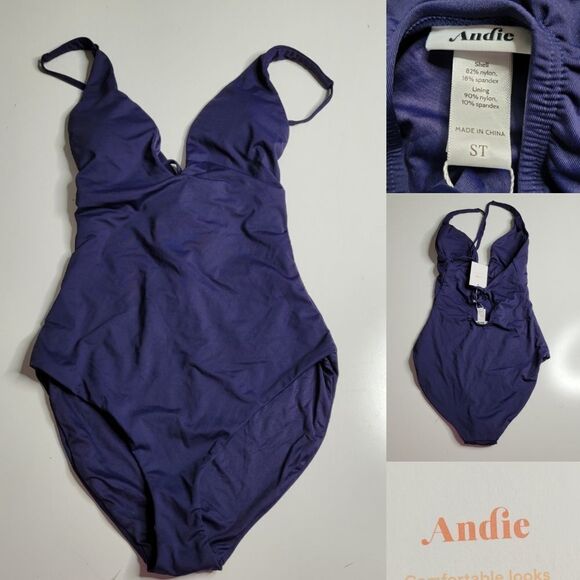 ANDIE small tall ST BALI navy blue tie back one piece swimsuit ANDIES NEW NWT - Picture 11 of 11
